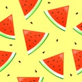 Seamless pattern. Image of a watermelon. Vector graphics. Royalty Free Stock Photo